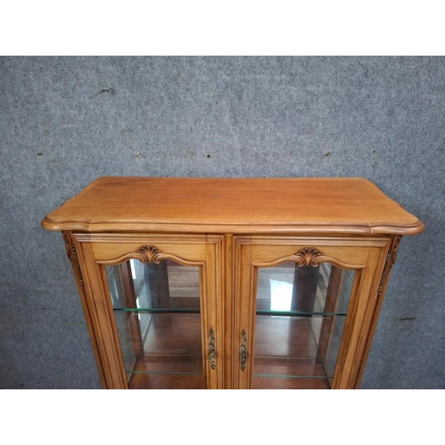 Vintage Louis XV Cherrywood Display Cabinet For Sale - Image 5 of 9