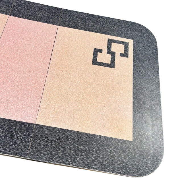 Metal 1950s Mid-Century Pink & Black Formica & Polished Chrome Kitchennette Dining Table For Sale - Image 7 of 9