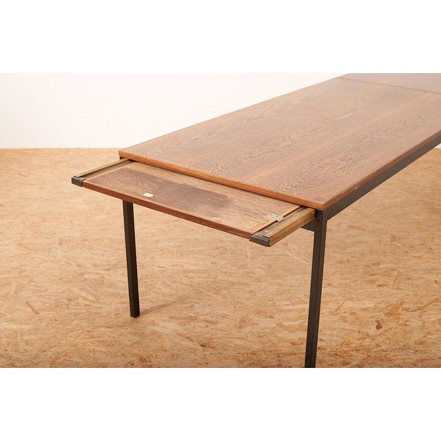 Series II Desk with Wenge Veneered Top, Black Lacquered Tubular Steel Frame & Extensions by Dieter Waeckerlin for Idealheim, 1964 For Sale - Image 3 of 18