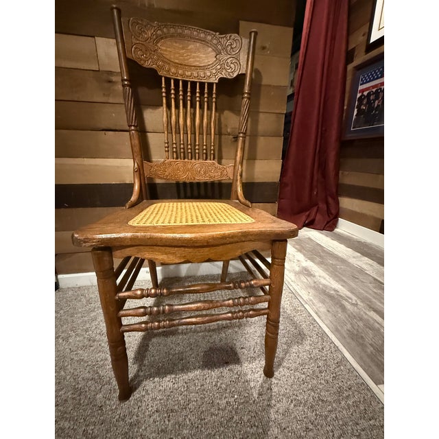 Victorian Set of Six Late 19th Century American Renaissance Revival Carved Oak Dining Chairs, Circa 1885–1900 For Sale - Image 3 of 11