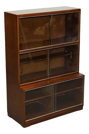 Glass Front 3-Tier Barrister Bookcase Cabinet from Minty of Oxford, 1930s