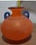 Glass 1980s VNTG Franco Moretti Murano Scavo Glass Vase Signed Orange Blue Amphora Mint Condition For Sale - Image 7 of 8