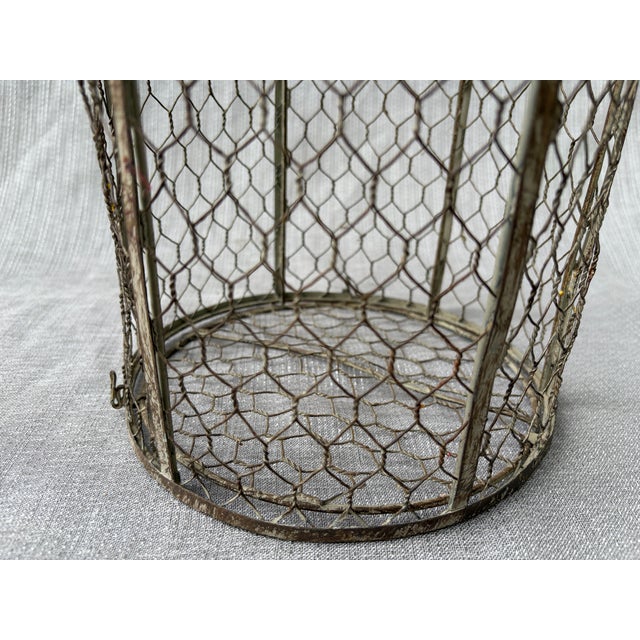 Gray Vintage Indoor Wire Birdcage Garden Cloche For Sale - Image 8 of 17