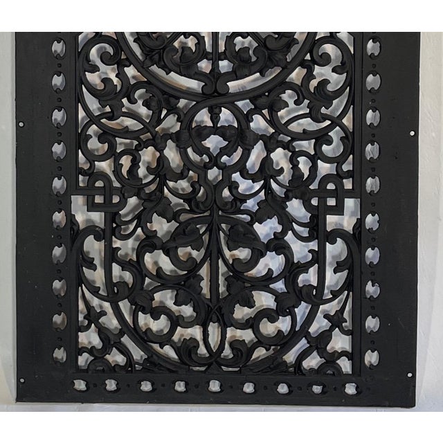 Circa 1880 Large Reclaimed Antique Cast Iron Heat Registers - A Pair For Sale In Monterey, CA - Image 6 of 7