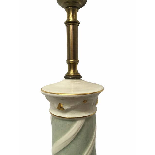 1940s Vintage Ceramic Hollywood Regency Table Lamp by Rembrandt For Sale - Image 5 of 9