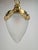 Metal Vintage French Brass Ceiling Lamp with Sanded Glass Shade, 1950s For Sale - Image 7 of 13