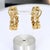 Contemporary 18k Yellow Gold Elongated Hoop Earrings With Two Rows of Bezel-Set Diamonds, A Pair For Sale - Image 3 of 4
