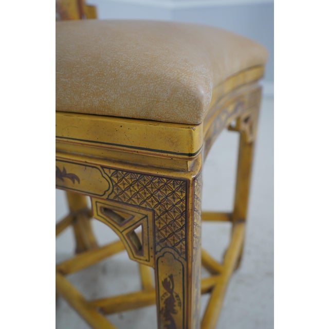 Set of 4 Maitland Smith Chinoiserie Counter Bar Stools For Sale - Image 17 of 18