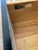 Mid-Century Modern maple desk in blonde wood with 2 black drawers and brass pulls. Sourced in LA on 3rd street West...