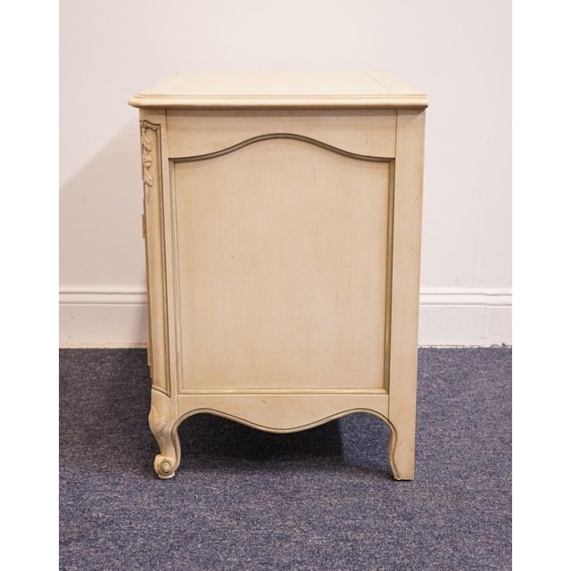 Kindel Furniture Rochelle Collection Cream Pained Country French Provincial 26" Cabinet Nightstand W. Grilled Doors 311-41-41 For Sale - Image 11 of 16
