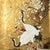 Hand Painted Gold Leaf Wallpaper With Birds & Floral Chinoiserie Design, Luxury Oriental Wallcovering, Custom Made Decorative Wall Mural For Sale - Image 6 of 13