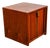 Mid Century Modern Side Table Square End Tambour Door Walnut Wood Vintage For Sale