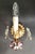 Antique Pair of Wall Sconces with Violet and Royal Blue Murano Glass Crystal Flowers – Romantic Vintage Charm in Gold This...