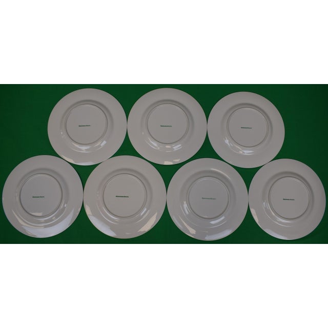 White Mid 20th Century Abercrombie & Fitch Hand-Painted Game Bird Dinner Plates- Set of 7 For Sale - Image 8 of 11
