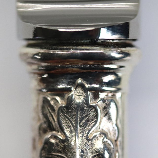 Metal French Odiot Demidoff .950 Sterling Silver & Stainless Steel Tart Server Knife For Sale - Image 7 of 7
