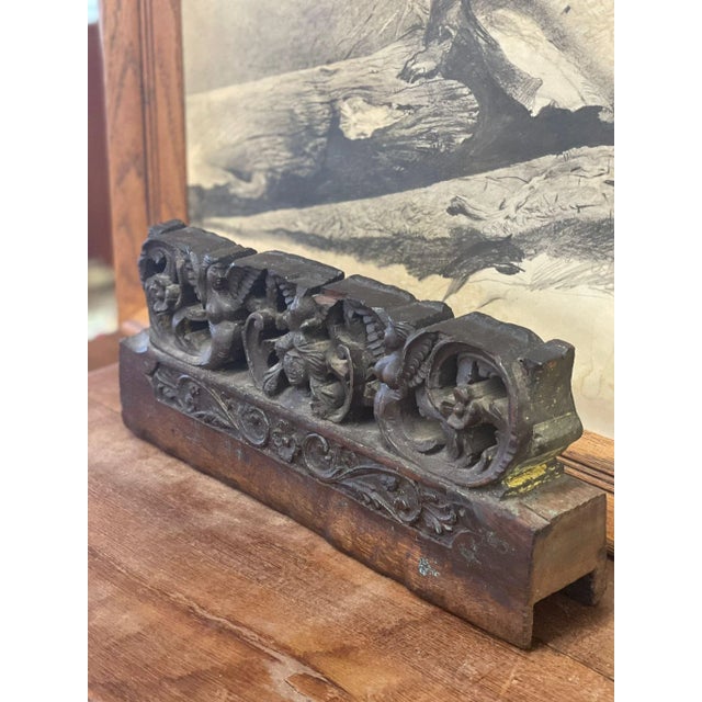 1970s Antique Wood Carving with Female Figurines Mermaid Motif For Sale - Image 4 of 9