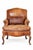 Vintage French Style Leather Pathwork Chair For Sale - Image 4 of 12