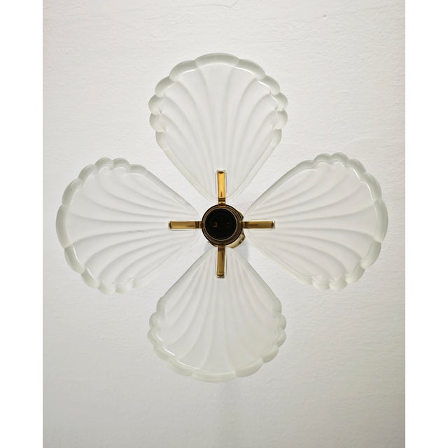 Mid-Century Modern Pendant Lamp in Opaque Satin Glass and Gilt Metal, Italy, 1970s For Sale - Image 9 of 18