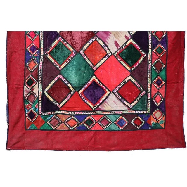 Vintage Embroidered Uzbek Wall Hung Patchwork Tapestry, 1920s For Sale - Image 6 of 13