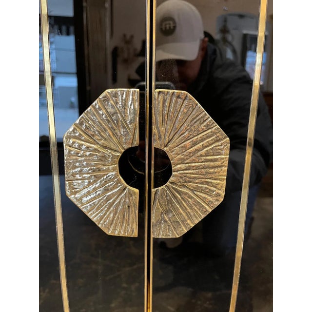 Early 21st Century Murano Black Glass and Brass Side Tables - A Pair For Sale - Image 5 of 9