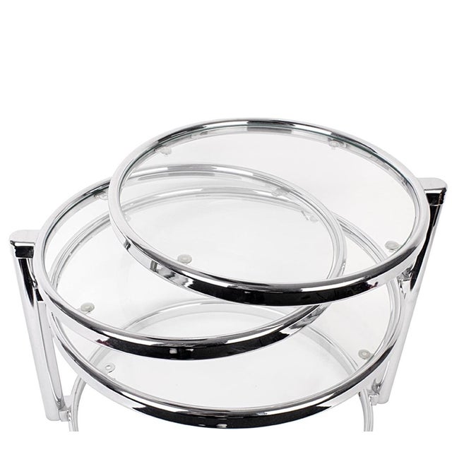 Coffee Table in Glass and Chrome with Three Tiers from Leitmotiv, Netherlands, 1980s For Sale - Image 4 of 4
