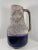 Large vase with decorum Moonsurface effect. Intense blue color. Vintage and intact in all sides. Height 40 cm.