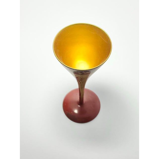 1960s Red Gold Urushi Lacquer Onagadori Rooster Sake Cocktail Glasses - Set of 9 For Sale - Image 9 of 12