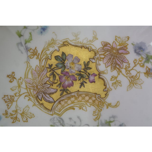 White Antique a Klingenberg & Dwenger French Limoges Porcelain Floral Scalloped Plate For Sale - Image 8 of 13