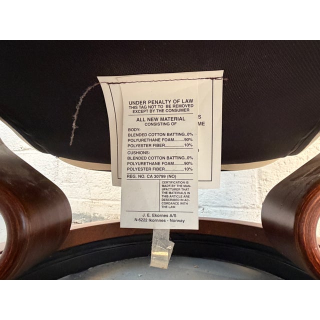 Mid 20th Century "Stressless" Leather Recliner and Matching Ottoman by j.e Ekornes For Sale - Image 12 of 12