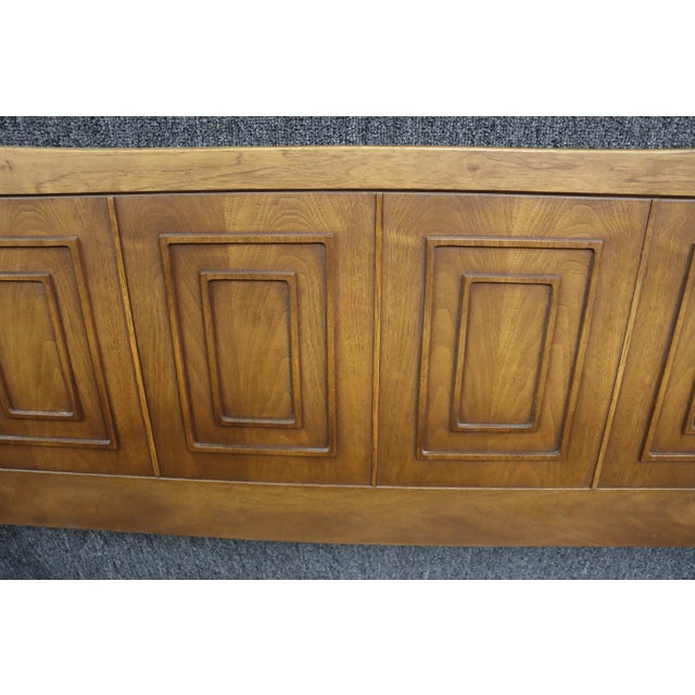 Mid Century Walnut Double Headboard For Sale - Image 4 of 5