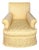 Nancy Corzine Alistair English Roll Arm Lounge Club Chair in Yellow Matelasse Fabric For Sale