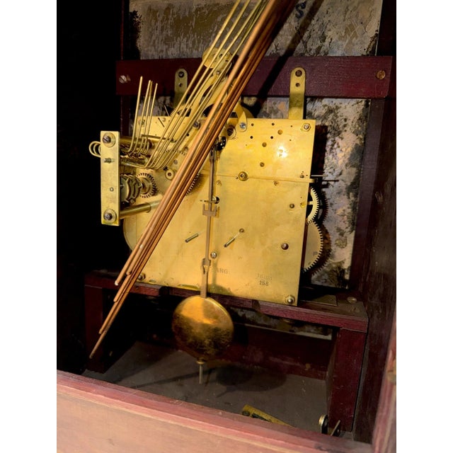Wood Antique German Bracket Mantel Clock With Westminster Quarter Strike Chimes For Sale - Image 7 of 14