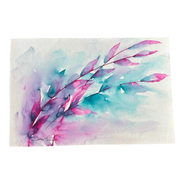 Signed Original Contemporary Watercolor Botanical by Nancy Smith For Sale