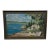 Vintage Coastal Landscape Painting in Impressionist Style, Framed Seascape With Sailboat - Unknown Artist For Sale