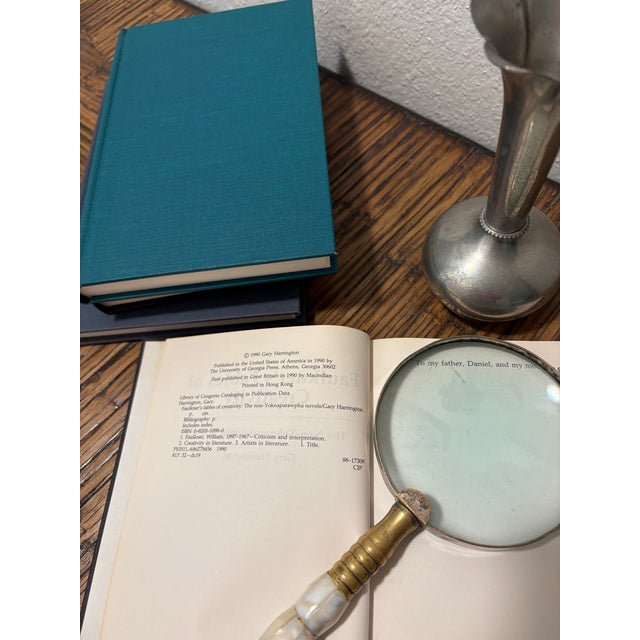 Black Vintage William Faulkner Literary Criticism Hardcover Stack - Set of 4 - Pristine Condition - Turquoise & Charcoal Palette For Sale - Image 8 of 9