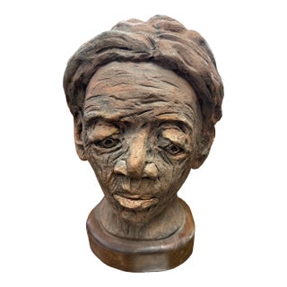 Tone Orvik Signed Ceramic Bust, 1992 14” Tall For Sale