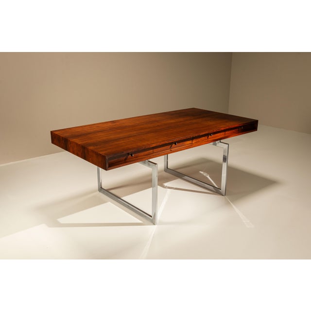 Desk in Rosewood and Chrome by Bodil Kjaer, Denmark, 1960s For Sale - Image 4 of 13