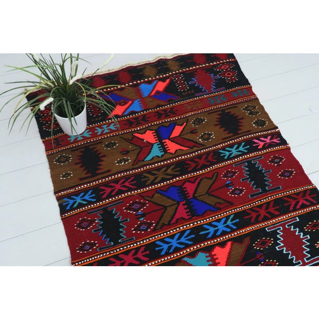 Vintage Turkish Kilim Rug Runner -3′3″ × 10′9″ For Sale - Image 12 of 13