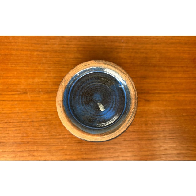 Mid-Century Modern Germany Blue Ceramic Candle Holder from Gebr. H.u.G. Claussen, 1960s For Sale - Image 11 of 13