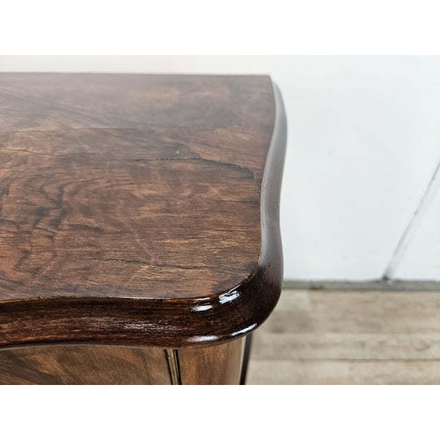 Brown Chippendale Dressing Table in Walnut Burl and Brass, 1940 For Sale - Image 8 of 18