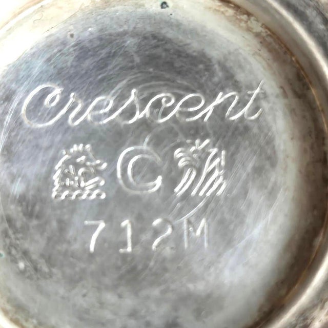 1950s Silver Plate Cake Stand With Faux Wood Formica Surface For Sale - Image 10 of 13
