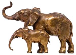 Art Deco Two Elephants on Black Marble Base, France, 1925