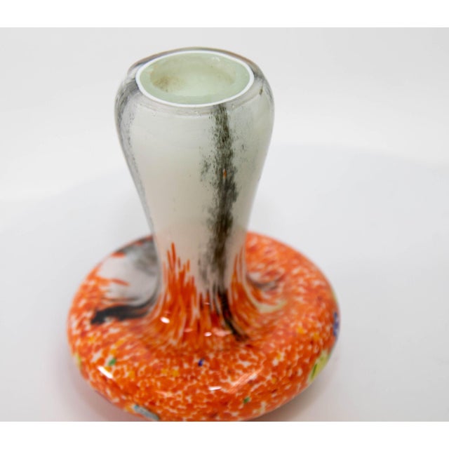 Glass Murano Mushroom Toadstool Art Glass Paperweight Orange 1980s For Sale - Image 7 of 12