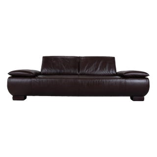 Leather Two-Seater Dark Brown Volare Sofa with Manual Function from Koinor For Sale