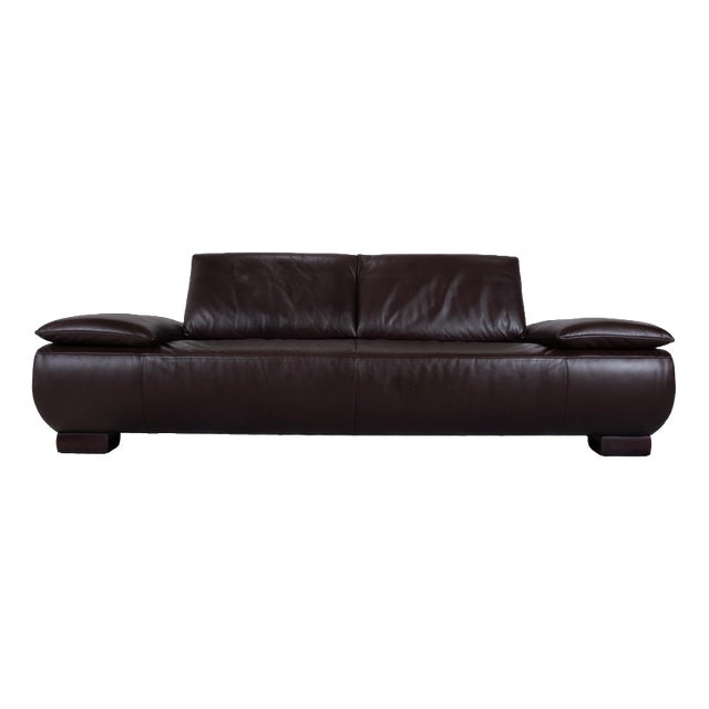 Leather Two-Seater Dark Brown Volare Sofa with Manual Function from Koinor For Sale