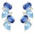 Nina Zhou Nosa Sapphire, Aquamarine and Diamond Cluster Earrings 14k Yellow Gold- 2 Pieces For Sale