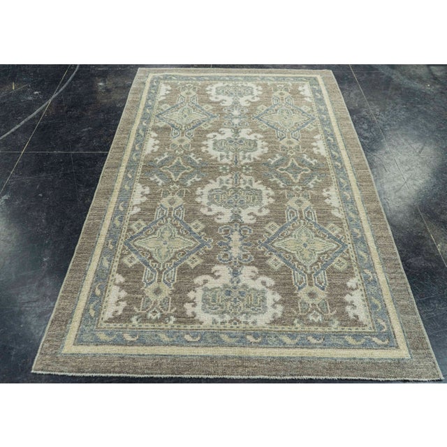 Early 21st Century Turkish Oushak Rug 4'1"x 6'11" #19290 For Sale - Image 5 of 8