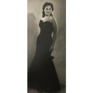 Vintage 1950s Woman in Formal Gown Photograph For Sale
