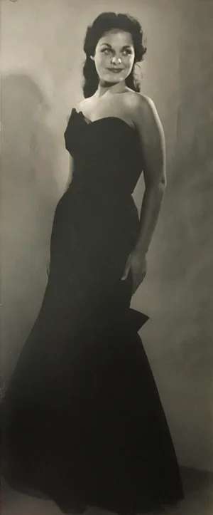 Vintage 1950s Woman in Formal Gown Photograph