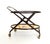 Beige Vintage Ebonized Beech Serving Cart with Oriental Print attributed to Cesare Lacca, Italy For Sale - Image 8 of 14